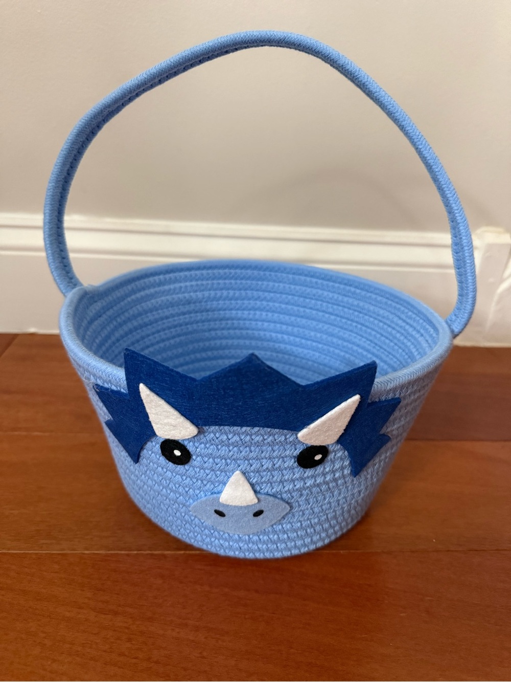 Blue Dino Kids Basket with Handle